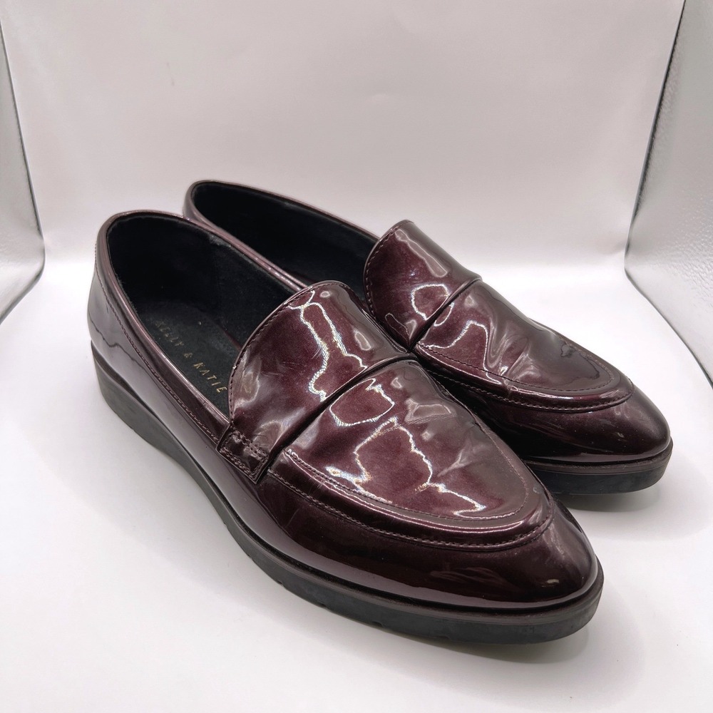 Kelly & Katie‎ Loafers Women's US 8.5 Burgundy Leather Slip On Shoes Academia